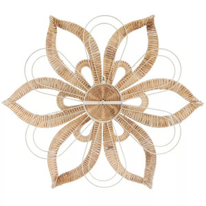 Ensemble de fleurs en rotin naturel fait à la main de vente chaude décoration murale pour la décoration de la maison et cadeau pour un ami lors d'événements spéciaux - Product Image 2