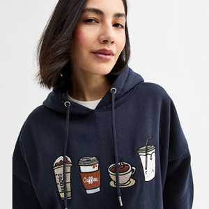 Broderie personnalisée, nouveau design, sweat à capuche pour femme, hiver, manches longues, surdimensionné, logo sur le devant, coton respirant - Product Image 4