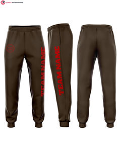 Pantalon de survêtement en molleton orange marron personnalisé respirant en coton Style décontracté taille élastique fermeture à taille moyenne à plat pour l'automne - Product Image 2