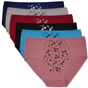 2XL-4XL Plus Size Women's Underwear Cotton Comfortable Printing Briefs Panties for Ladies