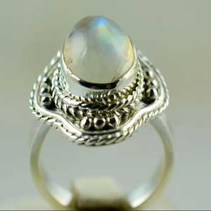 925 Sterling Silver Rainbow Moonstone <b>Statement</b> <b>Ring</b> Handmade Boho June Birthstone Jewelry Perfect Gift for Her One Size - Product Image 6