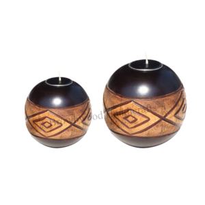 Bougeoirs à bougie chauffe-plat ronds en bois écorce d'arbre Vintage lot de 3 parfaits pour mariage et décoration festive prix abordable - Product Image 4