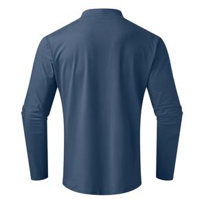 Men's Slim Fit Casual Pullover Shirt Lightweight Basic <b>Tops</b> Breathable <b>Turtleneck</b> Solid Pattern Soft Cotton 220 Grams Fabric - Product Image 3