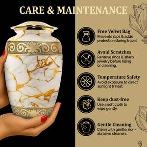Urna para cenizas humanas para adultos de hasta 200 libras, urna grande de cremación para cenizas para mujeres y hombres con tapa segura, urnas funerarias artesanales - Product Image 6