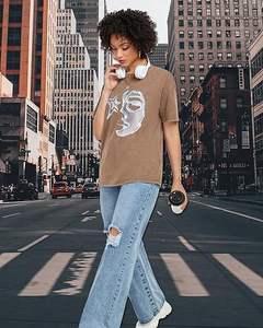 เสื้อยืดโอเวอร์ไซส์สั่งทำพิเศษ ล้างสีแบบแอซิด พิมพ์ลายสกรีน ไหล่ตก ผ้าหนา 100% คอตตอน คุณภาพสูง เสื้อยืดยูนิเซ็กส์ - Product Image 4