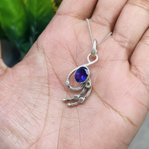 Faceted African <b>Amethyst</b> <b>Pendant</b> 925 Sterling Silver <b>Pendant</b> Gemstone Vintage <b>Pendant</b> Handmade Jewelry Gift for Women - Product Image 4