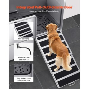 Station de lavage pour chiens VEVOR en acier inoxydable 304, 50 pouces, avec rampe antidérapante à faible pente et tiroir de rangement - Product Image 3