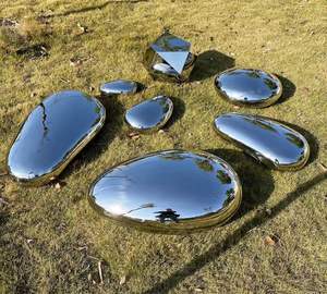 Sculpture personnalisée en acier inoxydable en forme de galet en forme de goutte d'eau - Product Image 5