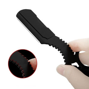 Rasoir pliant de barbier haut de gamme en acier inoxydable à double tranchant, lame unique, pour hommes, pour la coupe de cheveux, les sourcils et le rasage - Product Image 4