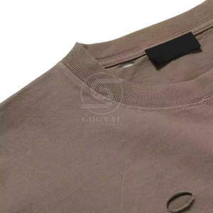 T-shirt pour homme en coton 100% de haute qualité, manches courtes, coupe ample, logo personnalisé imprimé, t-shirt délavé pour homme - Product Image 3