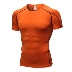 T-shirt de compression à manches courtes pour hommes, course en plein air, yoga, fitness, haut serré et actif pour hommes - Product Image 1
