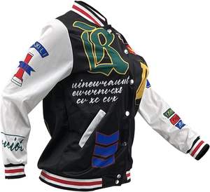 Chaqueta Universitaria Personalizada de Lana para Mujer, Chaquetas Universitarias al por Mayor, Chaqueta Deportiva Transpirable con Mangas de Cuero - Product Image 3