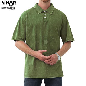 Vente en gros de t-shirts polo vintage de sport de golf lavés à l'acide pour hommes commande en gros fournisseur OEM personnalisée - Product Image 2