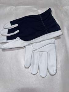 Cómodos guantes de conductor de cuero para trabajo de montaje de seguridad de piel de cabra para construcción Industrial - Product Image 3