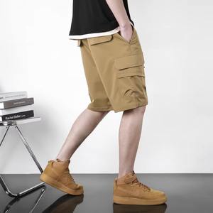 Pantalones Cortos Cargo de Secado Rápido con Cintura Elástica para Hombre, Pantalones Cortos Bermuda Casuales de Poliéster hasta la Rodilla para Entrenamiento y Actividades al Aire Libre - Product Image 4