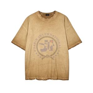 Camiseta de algodón de ropa de calle para hombre de alta calidad, camiseta personalizada 250 GSM Vintage con lavado ácido, camiseta en blanco de gran tamaño de peso pesado - Product Image 4