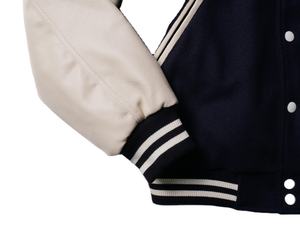 Vestes universitaires manches en cuir blanc uni personnalisé veste de baseball pour hommes vestes Varsity Letterman vierges unies pour hommes - Product Image 2
