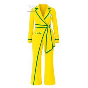 Griego Chi Eta Phi Sorority Ropa Bordado Viral Mono de pierna ANCHA | Elegante Body de oficina - Product Image 1