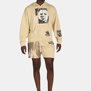 Sudadera con capucha de felpa francesa de algodón 100% para hombre, sudadera gruesa con estampado pesado y hombros caídos, logotipo personalizado de temporada de otoño - Product Image 4