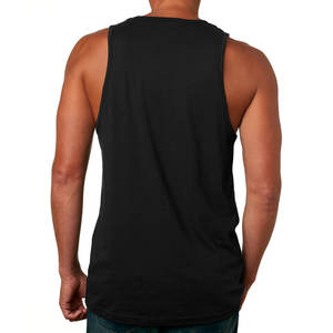 Negro personalizado transpirable hombres gimnasio camiseta sin mangas algodón Jersey manga camisa - Product Image 2