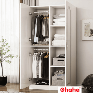 Modern engineered wood <b>wardrobe</b> Ohaha - HD002 - Product Image 2