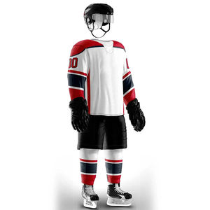 Conjuntos de camiseta y pantalón de hockey sobre hielo personalizados por sublimación, de primera calidad, servicio OEM, precio al por mayor, uniforme de hockey sobre hielo - Product Image 2