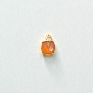 Single <b>Bail</b> Cushion Shape Citrine Gemstone Charm <b>Pendants</b> - Gold Electroplated Charms Jewelry - Product Image 1