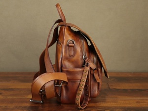 2024 กระเป๋าผ้าอ้อมหนังผ้าอ้อมเดินทางที่ดีที่สุดกระเป๋าเป้สะพายหลังผู้หญิงVINTAGE Casual DaypackวิทยาลัยLBK-0002D - Product Image 3