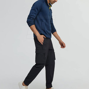 Chaqueta con media cremallera para hombre con cuello levantado y puños elásticos para correr al aire libre, senderismo y viajes, chaqueta con media cremallera para hombre - Product Image 6