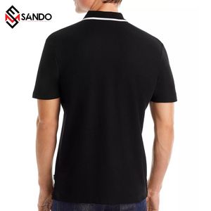 เสื้อโปโลแขนสั้นสำหรับผู้ชายเสื้อโปโลผ้าคอตตอน100% ตามสั่งไม่เป็นรอยยับพิมพ์ลายโดยตรงสำหรับใส่ตีกอล์ฟฤดูร้อน - Product Image 2