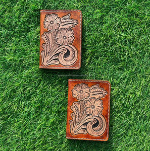 Leather Passport <b>Holder</b> New Designer Hand Tooled Carving Western Style Hot Sale Unique Design Multi Function Travel Accessories - Product Image 3
