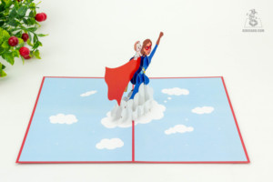 Super homme forme fait à la main Pop Up 3D carte de voeux artisanat prix le plus bas avec quantité en vrac - Product Image 3