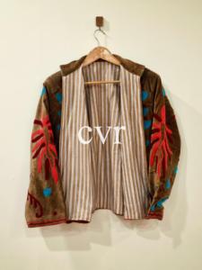 Abrigo de Terciopelo Bordado a Mano con Cuello Mandarín, Manga Larga, Estampado Floral, Otoño, Talla Grande, Ropa Exterior Informal para Mujer - Product Image 4