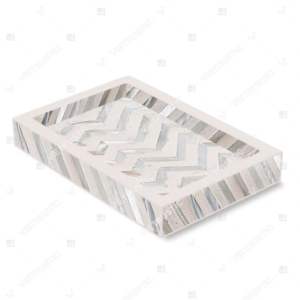 Bandeja de nácar hecha a mano de fuente de Vietnam, elegante diseño de incrustaciones para cocina y decoración del hogar - Product Image 3