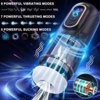 Automatische männliche Mastur bator Penis pumpe mit 9 vibrierenden 7 Schub 5 saugen, 3D realistisch strukturiert, Heizung, Voice Pocket Pussy