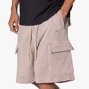 กางเกงขาสั้นผ้าฝ้ายสไตล์ฮิปฮอปสำหรับผู้ชายกางเกงขาสั้นทรงคาร์โก้พร้อมกระเป๋าสินค้าผ้าขนแกะ100% ระบายอากาศได้ดีผลิตตามสั่ง - Product Image 5