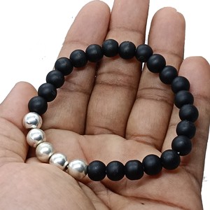 High quality Black matte silver Crystal Gemstone <b>Bead</b> Buddha <b>Bracelet</b> Fashion Charm Jewelry for <b>Men</b> Women for Energy Meditation - Product Image 6