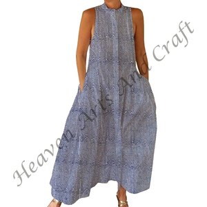Combinaison décontractée d'été 100% coton, imprimé floral à la main, tissage doux avec fermeture éclair pour le printemps/été, adultes BPJS113 - Product Image 3