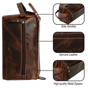 Trousse de toilette en cuir personnalisée pour hommes Kit de cadeaux pour garçons d'honneur Accessoire en cuir pour hommes Cadeau d'anniversaire - Product Image 3