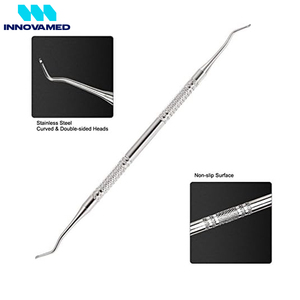 Kit d'instruments de podologie et de pédicure en acier inoxydable de qualité chirurgicale, curettes double face et limes à ongles pour le soin des ongles incarnés - Product Image 3