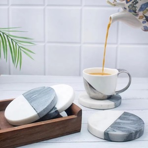 ชุดจานรองแก้วลายหินอ่อนทรงหกเหลี่ยมทำจากเรซินสำหรับเป็นของขวัญจากอินเดีย - Product Image 6