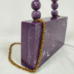 Bolso de Mano Tipo Clutch de Resina Lucite Pintado a Mano con Diseño de Ángel Indio, Bolsos de Noche, Colores y Tamaños Personalizados - Product Image 1