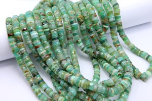 ลูกปัดพลอยคริโซเพรสทรงกระดุมธรรมชาติลูกปัดสีเขียวขนาด16นิ้วสำหรับใช้เป็นเครื่องประดับ - Product Image 3