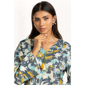 ชุดลำลอง IUSTTS-1155 สำหรับฤดูใบไม้ผลิ/ฤดูร้อน แขนสามส่วน พิมพ์ลายบนผ้าเครป เหมาะสำหรับใส่ไปเที่ยวสวน - Product Image 2