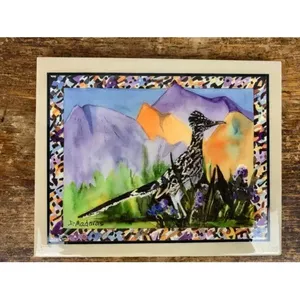 Diana madaras Roadrunner กระเบื้องผนัง9.75 "x 7.75" ศิลปะทะเลทรายทางตะวันตกเฉียงใต้ของตกแต่งบ้านโลหะเหล็กงานศิลปะ - Product Image 1