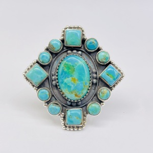Hermoso anillo turquesa Anillo de Plata de Ley 925 Anillo hecho a mano Anillo bohemio Anillo vintage Anillo de moda Anillo de turquesa natural Regalo - Product Image 1