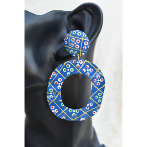 traditional golden mattefinishing meenakari partywear brass hoop <b>stud</b> earing for <b>girls</b> and women - Product Image 1