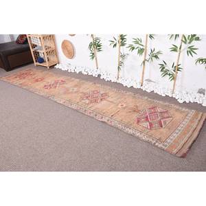 พรมโบฮีเมียนสไตล์ตุรกีโบราณสีชมพูสีเบจโบฮีเมียนขนาด2.5x11.4ฟุตคลาสสิกสำหรับโถงทางเดินห้องนอนสำหรับห้องนั่งเล่นพรมข้างเตียง - Product Image 1