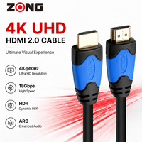 Câble Premium Haute Vitesse 4K 60Hz 18Gbps HDR 2.0 avec Blindage Combiné en PVC pour Moniteurs et Projecteurs