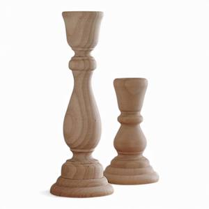 Portavelas de Madera de Mango Pulida con Silueta Clásica Tallada para una Decoración Elegante del Hogar - Product Image 2